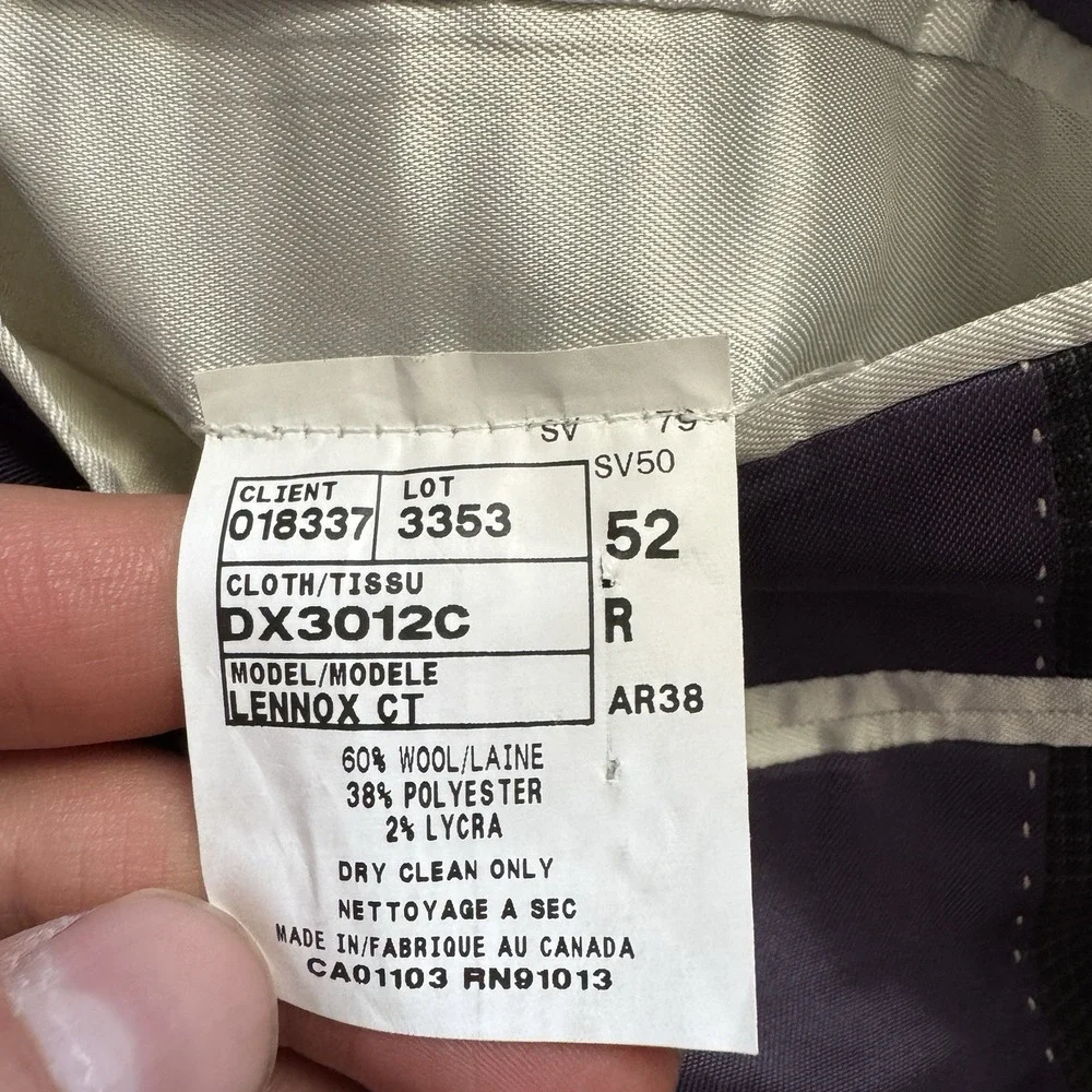 Jack Victor Sport Coat Men 52L Reflex Stretch Wool Lennox CT Micro Check Blazer